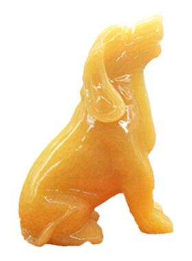 黄玉生肖狗旺财客厅摆件