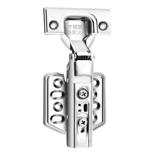 不锈钢304液压阻尼缓冲铰链橱柜衣柜门弹簧加厚合页全盖中弯飞机
