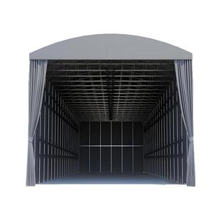 大型移动户外停车遮阳棚活动推拉雨棚工厂仓库排档伸缩棚定制帐篷