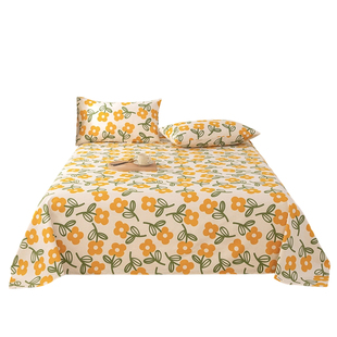 加厚老粗布床单单件亚麻棉麻非纯棉全棉宿舍单人学生被单三件套