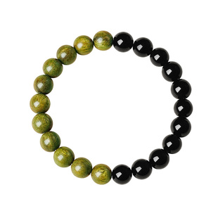 宫里上新绿檀木手串女款天然黑曜石手链高端檀木檀香生日礼物妈妈