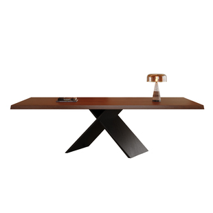 中古实木餐桌椅黑胡桃木原木大板桌吃饭桌子家用2025新款茶桌书桌