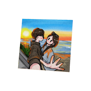 定制画newmasus装饰填色diy数字油画情人情侣照片转卡通生日礼物