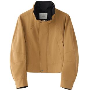 NMORE设计师品牌 25秋季新款 秋霜卡撞领插肩袖造型外套