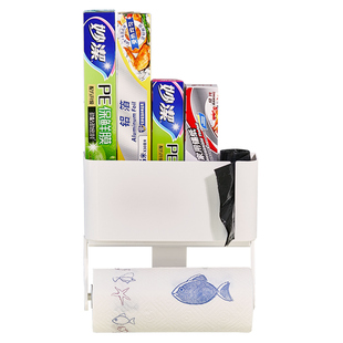 冰箱侧面收纳架磁吸置物架免打孔家用多功能保鲜膜架厨房卷纸挂架