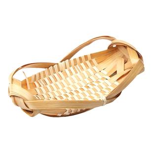 竹篓果篮果盘茶点点心小吃盘子手工竹编制品小篮子水果竹篮竹编筐