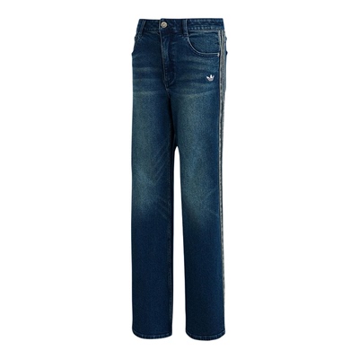 Adidas/阿迪达斯正品三叶草女士复古经典透气潮流牛仔长裤KT3174