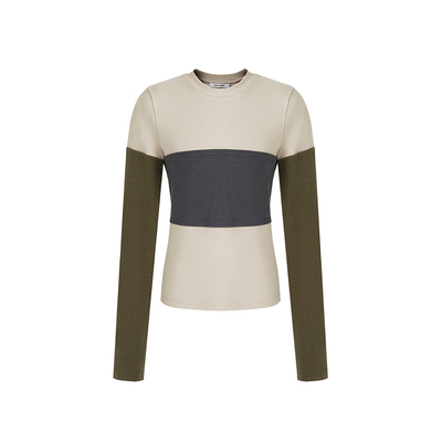 Age of Ascent 复古撞色拼接袖套造型感修身显瘦发热绒圆领内搭