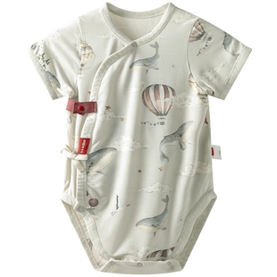 aqpa爱帕新生儿衣服莫代尔夏短袖包屁衣宝宝连体衣哈衣