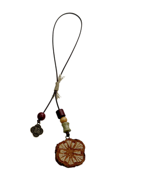 红藤片编织蜡绳挂链 中药干果实趣味设计感 挎包挂坠手机链钥匙扣