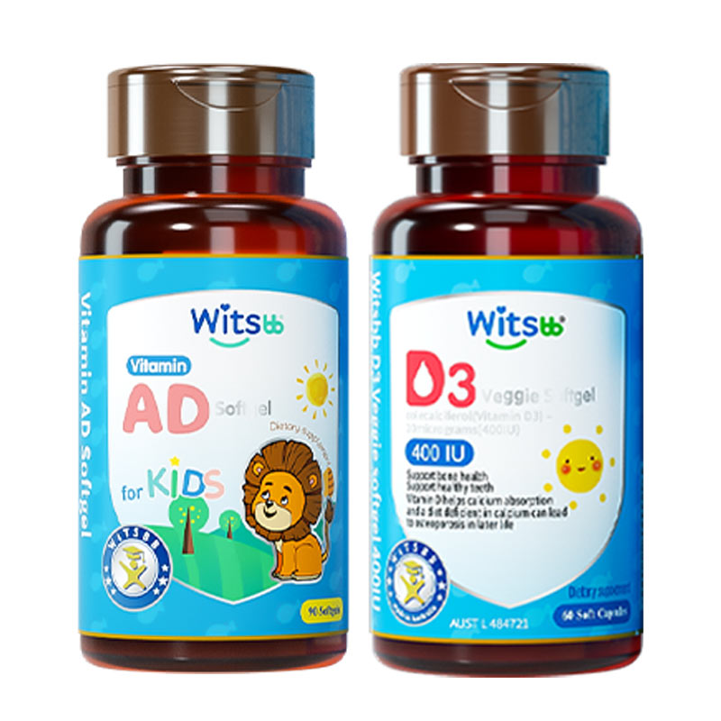 witsbb健敏思婴幼儿维生素AD胶囊+d3组合装儿童VD非滴剂0-3岁适用