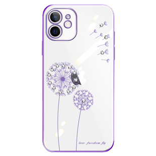 苹果13手机壳17ProMax电镀14水钻16pro蒲公英iPhoneXS透明max硅胶XR软壳15全包防摔11保护套12女神Air适用于