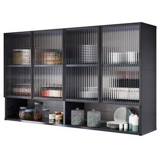 厨房吊柜墙壁柜壁挂式收纳柜调料柜厨房柜子储物柜玻璃橱柜置物柜