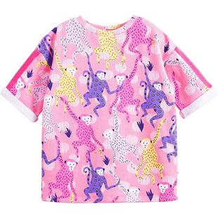 【打折】马克珍妮女童五分袖连衣裙儿童夏装宝宝纯棉休闲裙200561