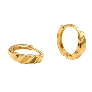 ULINE通体纯银耳环睡觉免摘耳圈925银养耳洞耳扣小耳骨环金色耳饰