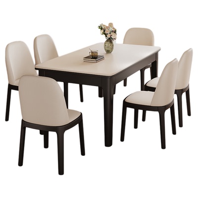 岩板餐桌椅组合家用小户型