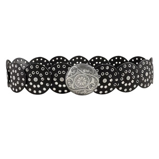 美式复古圆形镂空腰封配连衣裙2025新款夏季夸张配饰欧美风腰带潮