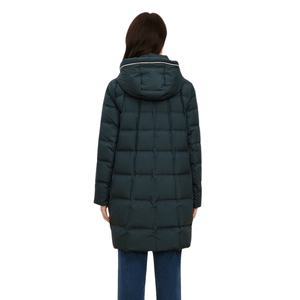 koradior珂莱蒂尔保暖级通勤中长款撞色白鹅绒羽绒服外套