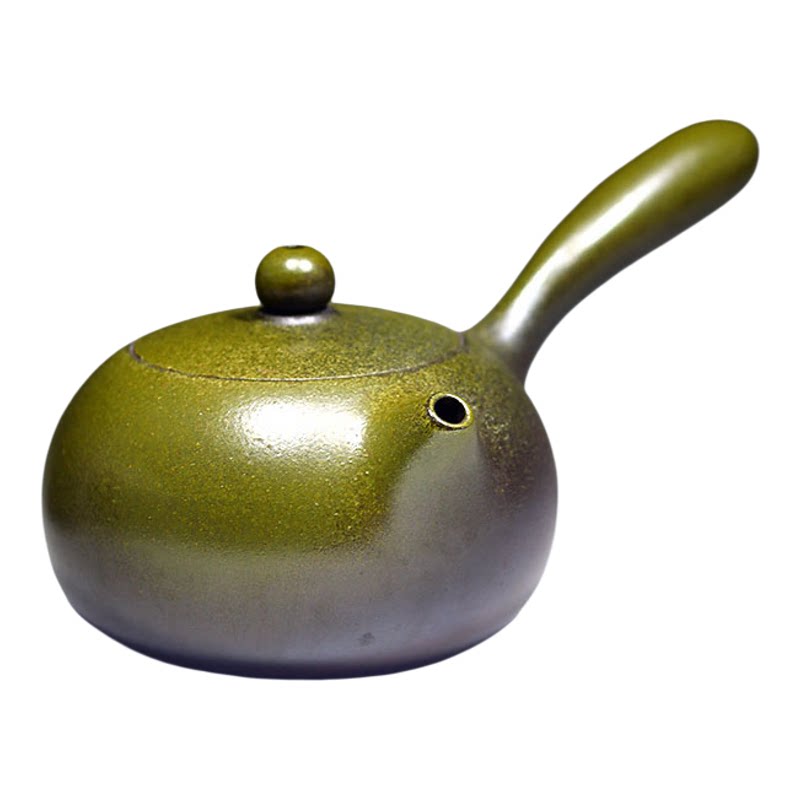 坭兴陶柴烧唐羽侧把壶名家纯手工制作家用泡茶壶中式复古