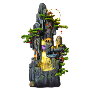 室内招财假山流水造景装饰品摆件阳台循环水景喷泉落地水幕墙鱼缸