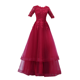 长款小晚礼服演出学生表演修身显瘦宴会聚会新娘气质结婚礼服裙女