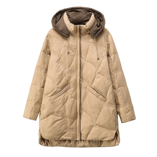 冬季轻薄羽绒服女2024新款中长款大码宽松显瘦白鸭绒小个子薄外套