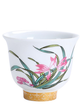 花语礼盒装超薄品茗主人功夫茶杯