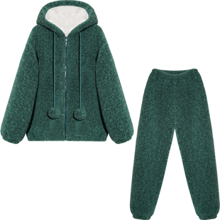 Bananagirl睡衣女款冬季珊瑚绒保暖加厚高级感家居服冬装两件套女