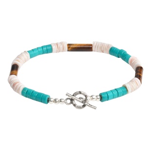 RONINMADE复古小众三色天堂岛手链男女绿松手串情侣饰品中古礼物