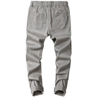 男士新款复古秋冬休闲裤男款九分裤加绒小个子宽松直筒裤男生裤子