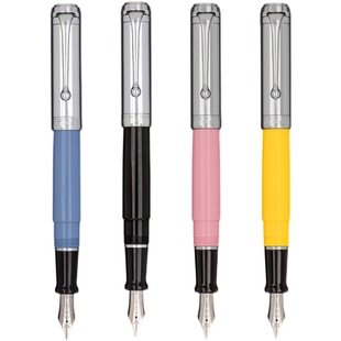 顺丰意大利AURORA奥罗拉钢笔TALENTUM 泰坦14k D11黑/粉/黄杆银帽