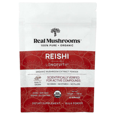 Real Mushrooms,有机蘑菇浸膏粉，灵芝，1.59 盎司（45 克）