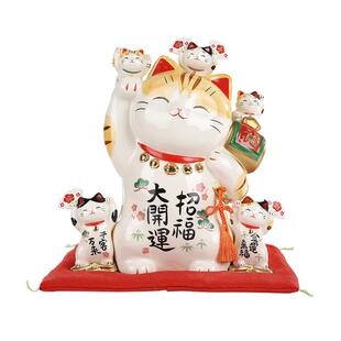 【自营】日本药师窑祈福大开运存钱罐招财猫陶瓷摆件大号开业礼物