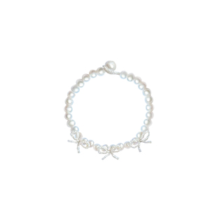 IRIS MOOR稀有天然野生海水蝴蝶结珍珠戒指极细2mm近圆baby珠叠戴