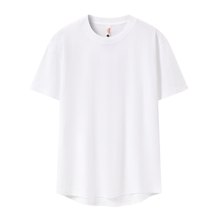 240g重磅纯棉短袖男款圆弧下摆中长款叠穿打底衫潮牌纯色半袖t恤