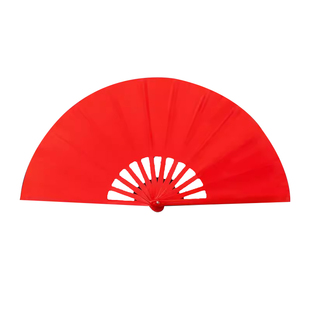 江湖夜雨十年灯舞蹈扇子太极扇功夫扇双面红色塑骨表演出跳舞专用