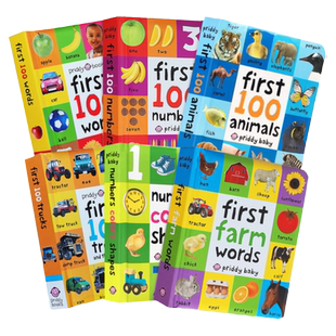 少儿英语100词 启蒙认知绘本6册 First 100 Words/Numbers/Colors/Trucks/Farm Words 英文原版 罗杰普利迪 儿童英语图解词典3-6岁