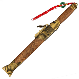 龙泉古羽宝剑鱼肠剑花纹钢工艺装饰礼品道具短剑不锈钢小剑未开刃