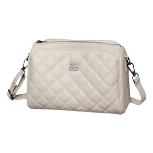 腋下包包女士2026新款时尚白色菱格真皮手提链条包多层单肩斜挎包