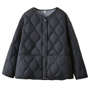 翠袖大码女装羽绒棉服女2025新款秋冬夹棉外套轻薄小棉袄胖mm棉衣