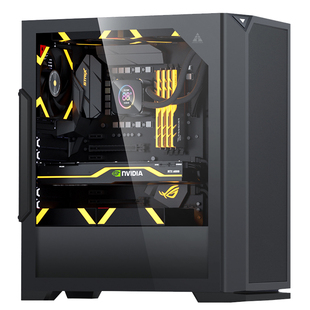 金河田预见FM01电脑机箱台式主机箱背线全侧透明水冷游戏atx机箱