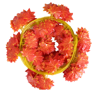 仿真藤条假花树叶绿叶塑料叶子藤蔓植物长青水管道装饰壁挂红枫叶