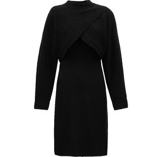 ONLY冬季通勤风小黑裙套装短裙针织连衣裙女|124446002