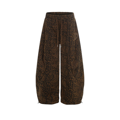 DARKAGE原创豹纹刺绣弯刀休闲裤