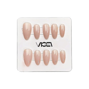 甘露华妃嬛嬛裸色手工穿戴甲 黄黑皮显白长中短椭圆杏仁闪钻美甲