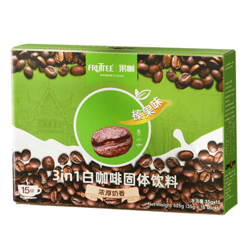 FRUTTEE果咖泰国进口速溶咖啡椰子味/榛果味白咖啡特浓35g*30杯