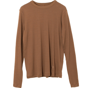 基础款只拼好面料！匹马棉精致刺绣简约圆领套头长袖打底衫T恤女d