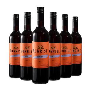 干露旭日SUNRISE梅洛半干红葡萄酒智利进口红酒750ml*6瓶