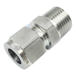 304不锈钢卡套直通终端双卡套压环式仪表铜管气源接头英制管Φ1/4