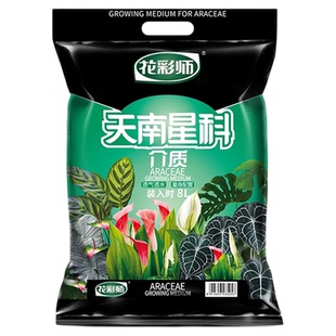 虹越花彩师白锦龟背竹专用土大颗粒天南星科植物营养配土海芋热植
